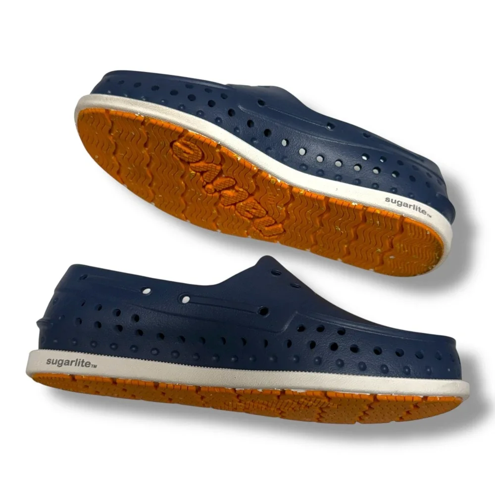 Native Howard Kids Navy Blue Sugarlite EVA Slip On‎ Boat Water Shoes C12